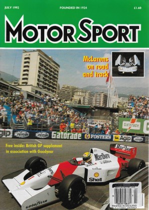 MOTOR SPORT 1992 JULY - McLAREN, ROVER VITESSE, TERRAPLANE, TRACTA